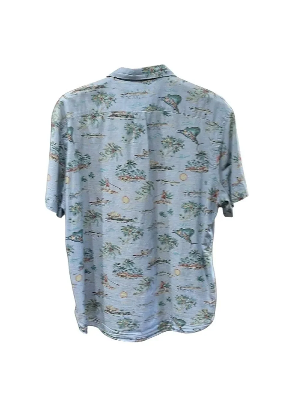 J.Crew Men’s Retro Hawaiian Print Short Sleeve Button Up Casual Shirt SZ XL Blue